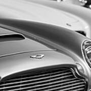 1966 Aston Martin Db6 Hood Emblem -1176bw Poster