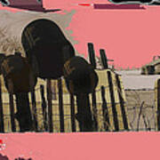 Art Homage Andrew Wyeth Bucket Fence Collage Near Aberdeen South Dakota 1965-2012 #1 Poster