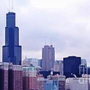 Blue Chicago Skyline #2 Poster