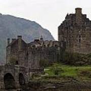 Cartoon - Structure Of The Eilean Donan Castle With A Stone Bridge #2 Poster