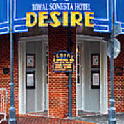 Desire Corner Bourbon Street French Quarter New Orleans Accented Edges Digital Art #1 Poster
