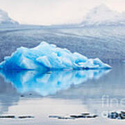Glacial Lake With Icebergs At Sunrise Iceland #2 Poster
