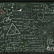 Maths Formula On Chalkboard #2 Poster