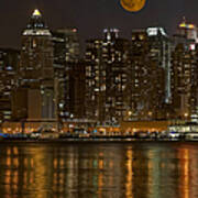 Moonrise Over Manhattan #2 Poster