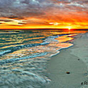 Red Orange Beach Sunset #2 Poster