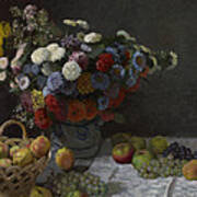 Still Life With Flowers And Fruit #11 Poster