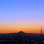 Tokyo Skyline At Sunset #2 Poster