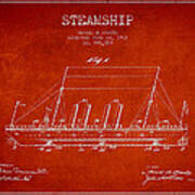 Vintage Steamship Patent From 1911 #5 Poster