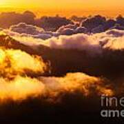 Clouds At Sunrise Over Haleakala Crater Maui Hawaii Usa #27 Poster