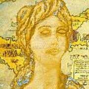 Ancient Cyprus Map And Aphrodite #34 Poster