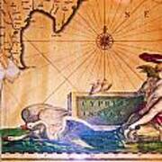 Ancient Cyprus Map And Aphrodite Poster