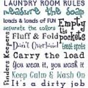 Laundry Room Rules Poster #4 Poster