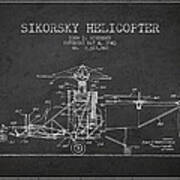 Sikorsky Helicopter Patent Drawing From 1943 #5 Poster