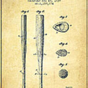 Vintage Baseball Bat Patent From 1939 #3 Poster