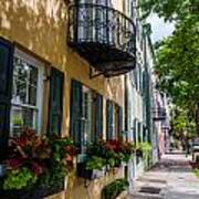 Rainbow Row In Downtown Charleston Poster