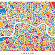 London England Street Map #7 Poster