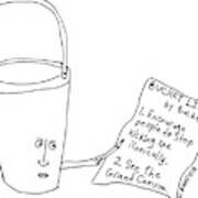 A Bucket With A Face And Arms Holds A List That Poster