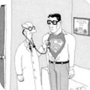 A Doctor Listens To Clark Kent's Heartbeat Poster