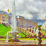 A Fountain At Peterhof Poster