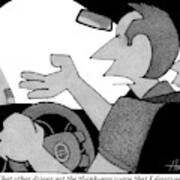 A Man Is Seen Talking While Driving A Car Poster