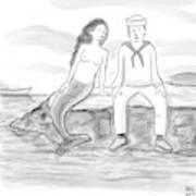 A Sailor Breaks Up With His Naked Mermaid Poster