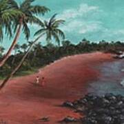 A Stroll On A Tropical Beach Poster