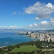 A View From Diamond Head, Oahu, Hi Poster