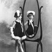 A Young Girl In A Mirror Poster