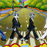 Abbey Road Cats Poster