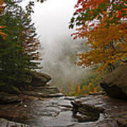 Above Kaaterskill Falls In The Fog Poster