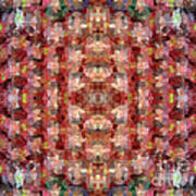 Abstract Mosaic In Red Rainbow Poster