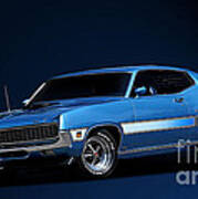 Action Photo Original Prints Vintage Muscle Cars 1970 Ford Torino Poster