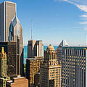 Aerial Panoramic View Of Chicago And Poster