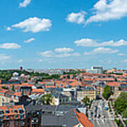Aerial View Of A City, Aarhus, Denmark Poster