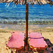 Agrari Beach In Mykonos Island Poster