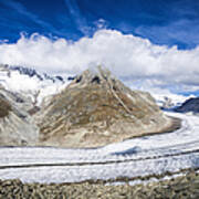 Aletsch Glacier On A Beautiful Sunny Day Poster