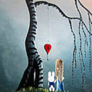 Alice In Wonderland Original Artwork - Alice And The Enchanted Key Poster