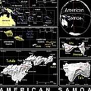 American Samoa Exotic Map Poster