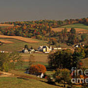 Amish Farm In An Ohio Valley In The Fall Poster