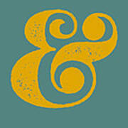 Ampersand Poster Blue And Yellow Poster
