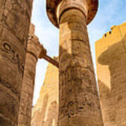 Ancient Pillars Of Karnak Temple Poster