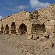 Ancient Roman Acqueduct At Caesarea Poster