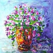 Anduze Pot With Flowers Poster