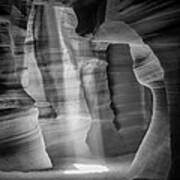 Antelope Canyon Lightbeam Bw Ii Poster