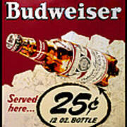Antique Budweiser Signage Poster