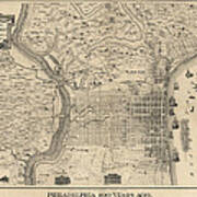 Antique Map Of Philadelphia By P. C. Varte - 1875 Poster