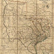 Antique Map Of Texas By John Arrowsmith - 1841 Poster