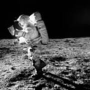 Apollo 14 Astronaut On The Moon Poster