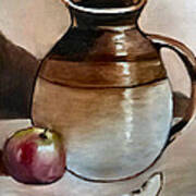 Apple With Ceramic Jug. Poster