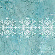 Aqua Blue Marble-royal White Poster
